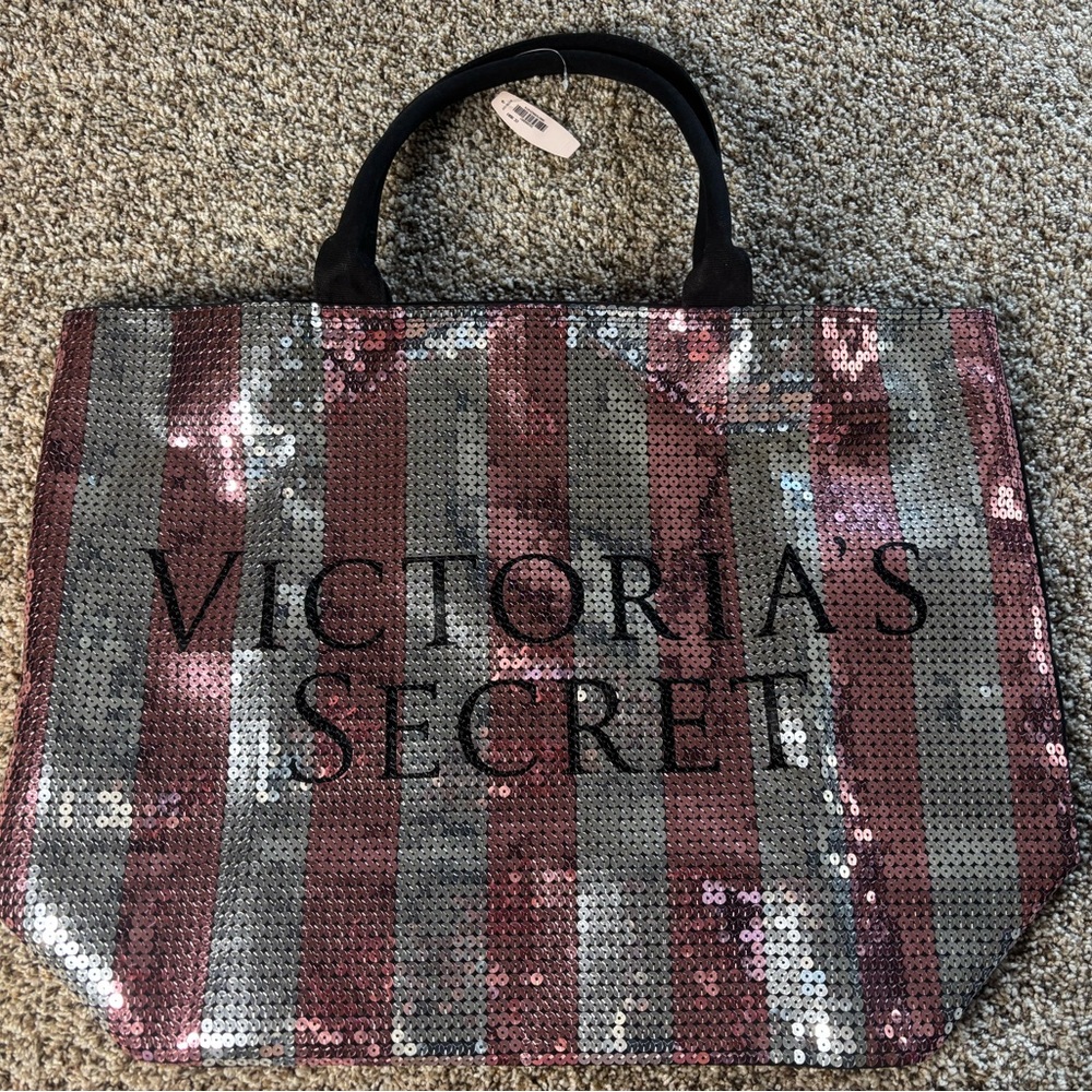 Victoria's Secret Pink and Silver Sequin Tote